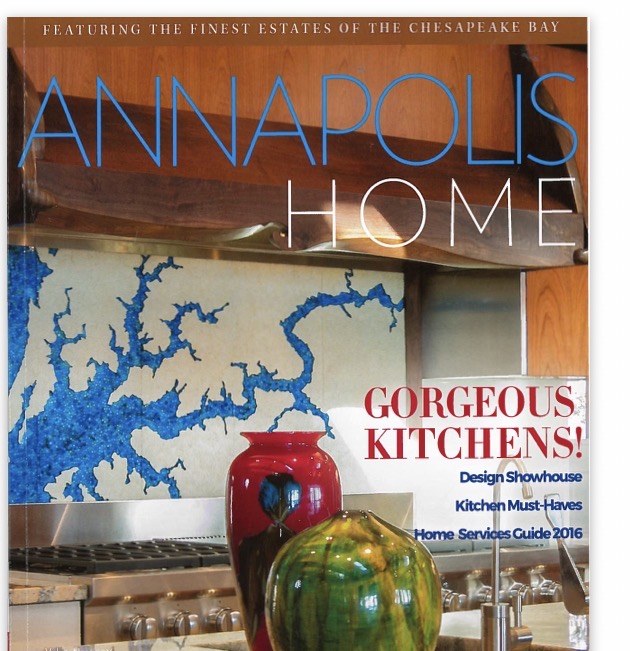 Annapolis Home Magazine cover, Gorgeous Kitchens issue featuring the Design Showhouse