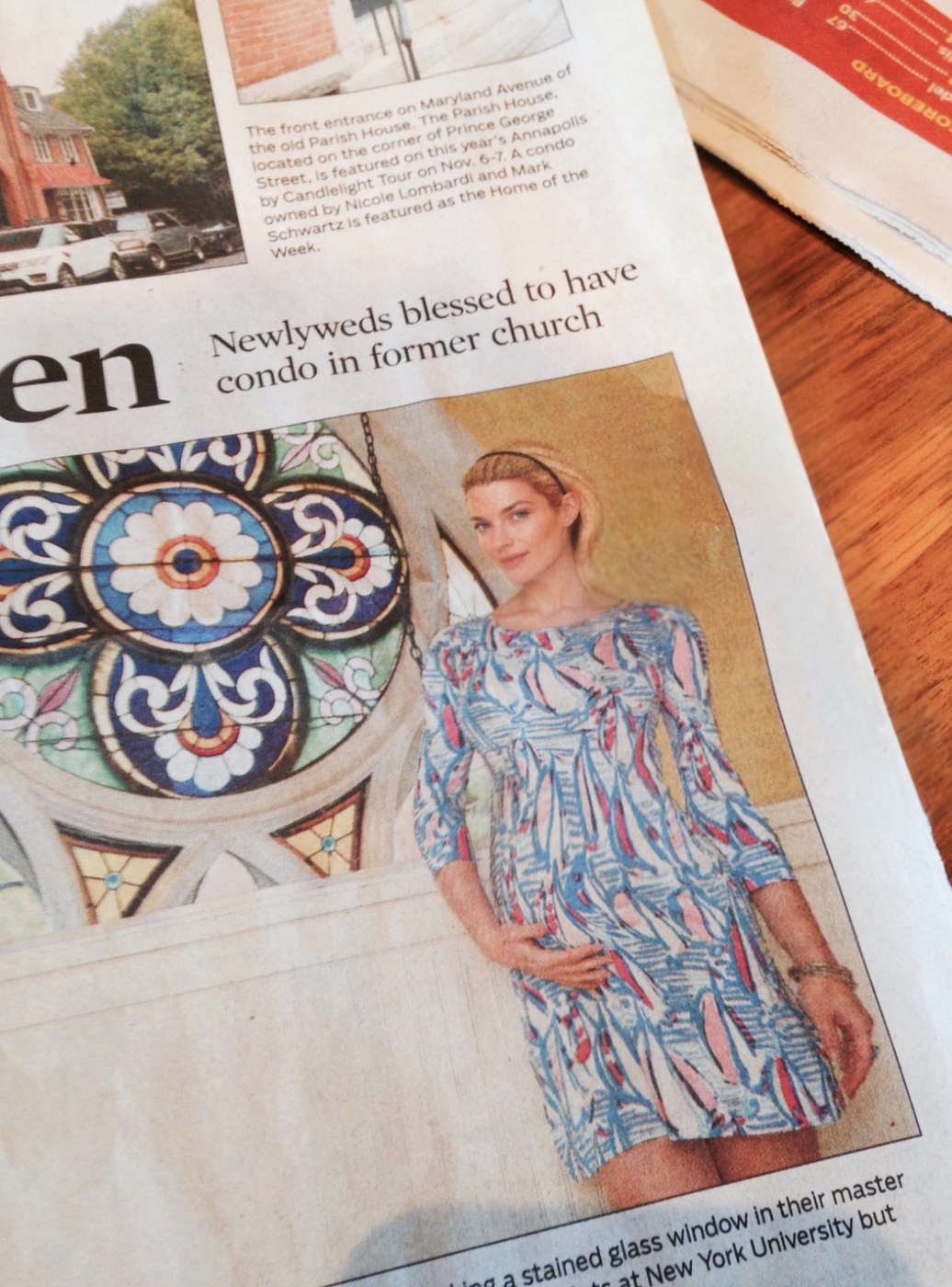 Capital Gazette print page featuring the Parish House condominium as Home of the Week